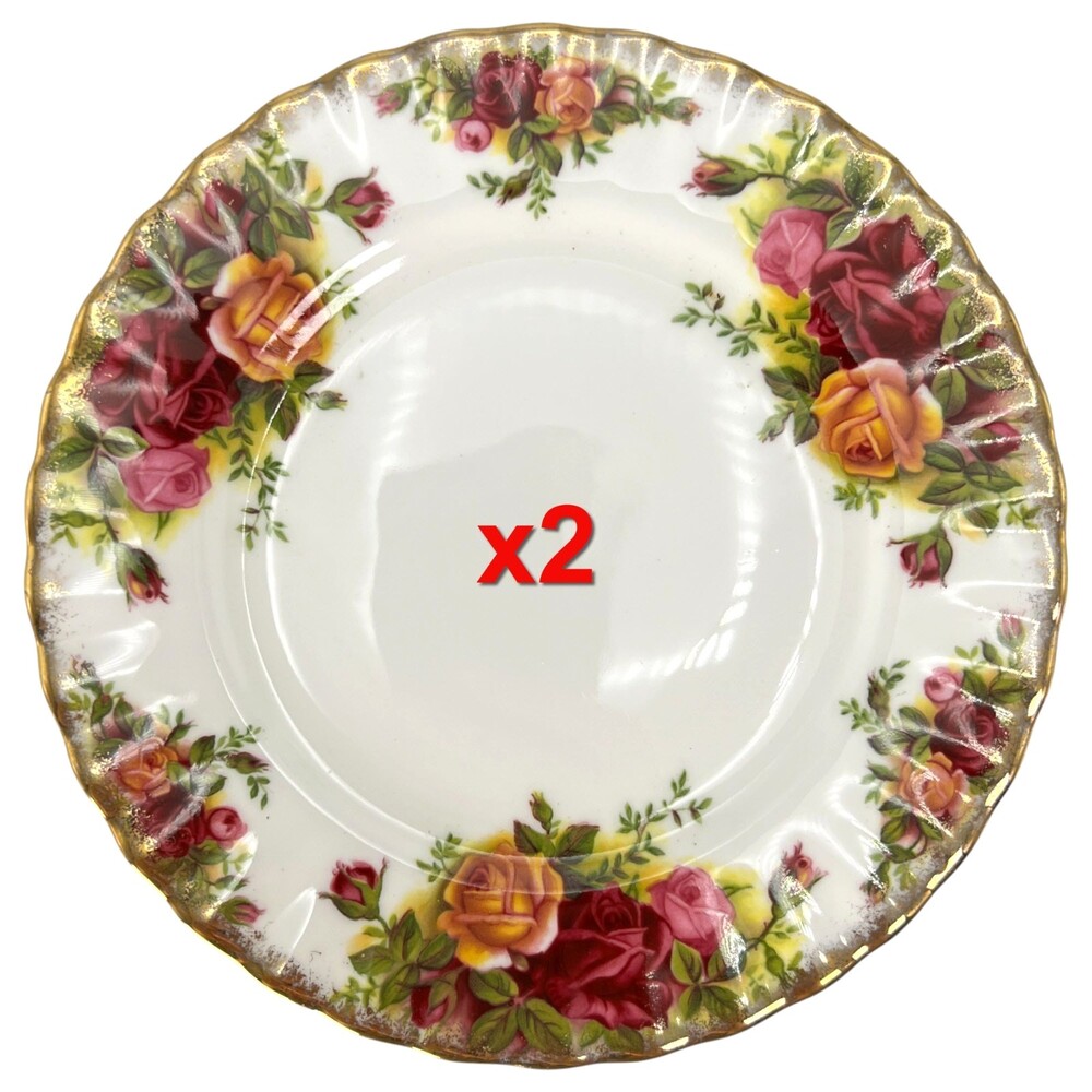 Royal Albert Old Country Roses Side Plate (2) Bread Dessert Floral Bone China 6"